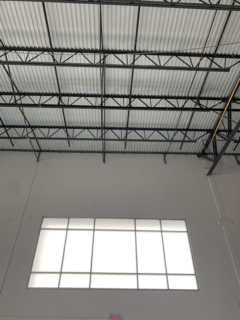 White Frost on glass in warehouse space
